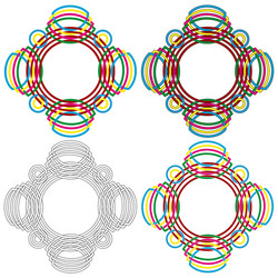 Four circular forms same as a wicker pattern vector