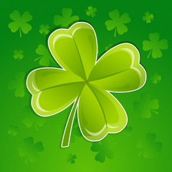 greeting card with leaf of clover vector