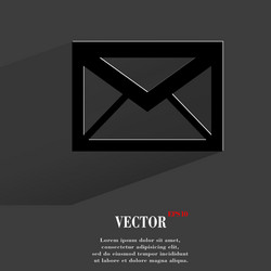 Mail envelope flat modern web button with long vector