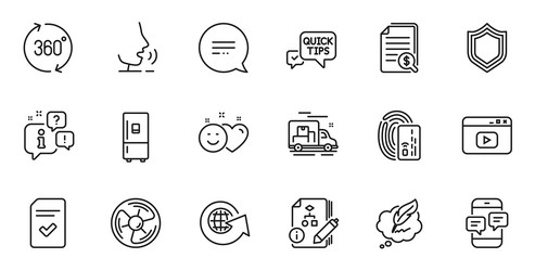 Outline set of security checked file and quick vector