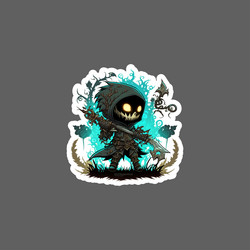 Sticker of grim reaper nix grey vector