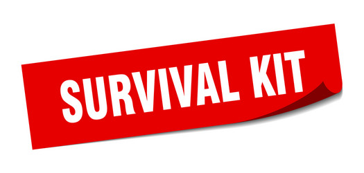 Survival kit sticker survival kit label Royalty Free Vector