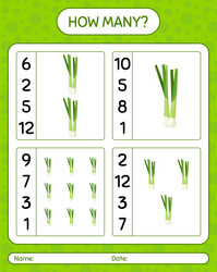 How many counting game with spring onion vector