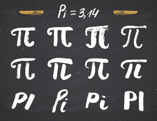 Pi Symbol Chalkboard Icons Vector Image