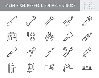 Tools icons line collection set Royalty Free Vector Image