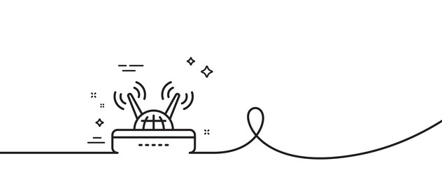 Wifi router line icon computer component sign vector