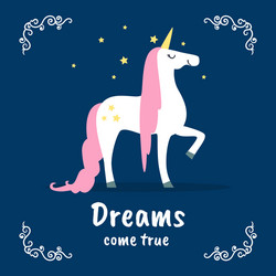 dreams come true banner template fairytale magic vector