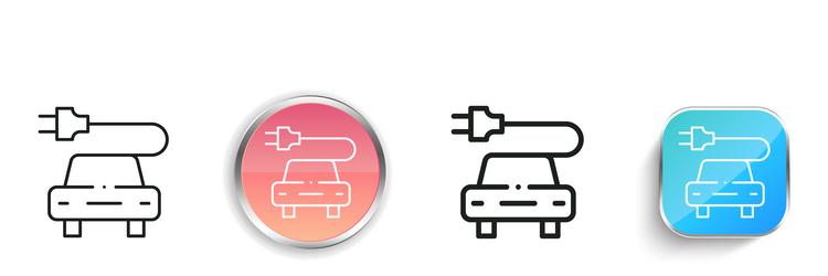 ev icon thin linear regular and button style vector image