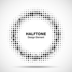 Halftone circle frame abstract random dots vector