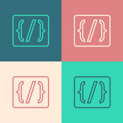 Pop art line programming language syntax icon vector