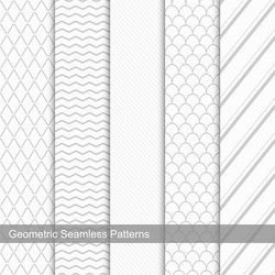 set of seamless simple geometric patterns vector image
