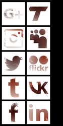 set of social networking icons web design flat vector image