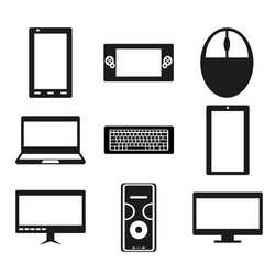 Set popular gadgets icons vector