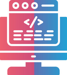 coding icon design vector image