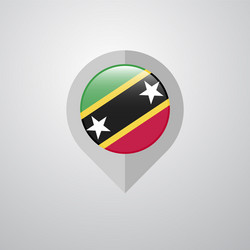 Map navigation pointer with saint kitts and nevis vector
