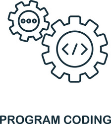 program coding line icon thin design style from vector image