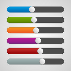 ui sliders colors set volume controls interface vector image