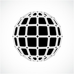 3d digital wireframe spherical object made using vector image