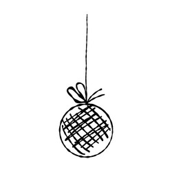 Christmas hand drawn ball doodle garland vector