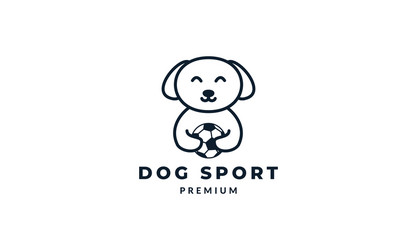 Cute Dog with Football Vector Image