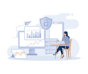 hacker attack concept database security phishing vector image