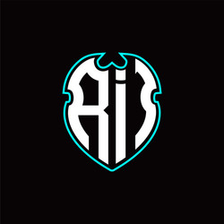 r i initial logo design with a shield shape vector image