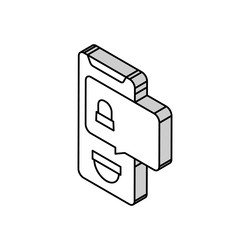security application message isometric icon vector image