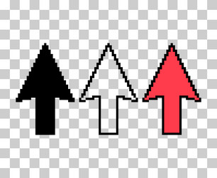 Set of arrow pixel icon web cursor click mouse vector