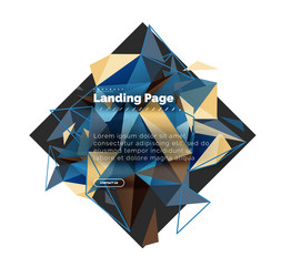 Triangular design abstract background landing vector