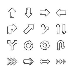 Arrow symbol icon set simplicity theme Royalty Free Vector
