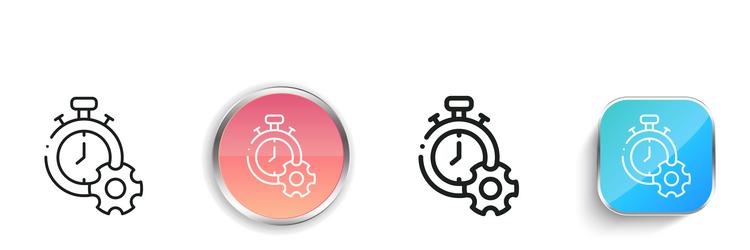 chronometer icon thin linear regular and button vector image