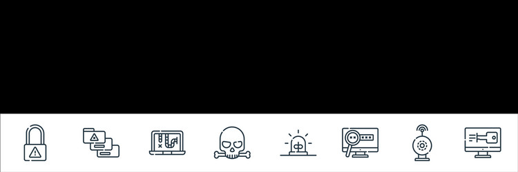 hacker line icons linear set quality vector image
