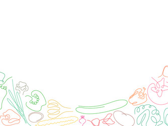 one line different vegetables with empty space vector