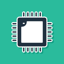 blue computer processor with microcircuits cpu vector