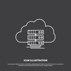 cloud storage computing data flow icon line vector image