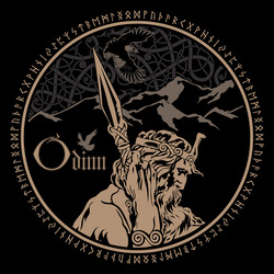 Scandinavian supreme god of Norse mythology - Odin. Hand drawing of Odin  Head. Cartoon bearded man character. God Odin, Wotan tattoo. Traditional  norse ornament. Vector graphics to design Stock Vector