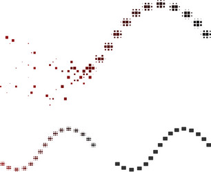 dissolved pixel halftone dotted function line icon vector image