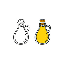 Doodle cooking oil in bottle Royalty Free Vector Image