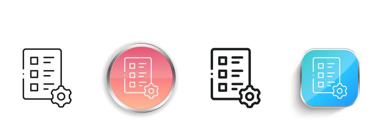 evaluation icon thin linear regular and button vector image