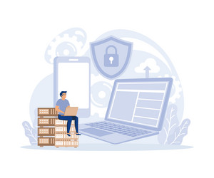 hacker attack concept database security phishing vector image