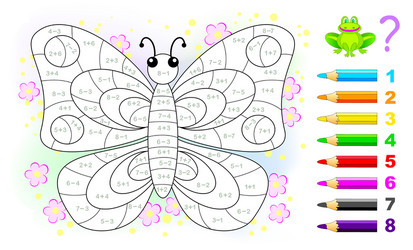 Math education for little children coloring book Vector Image