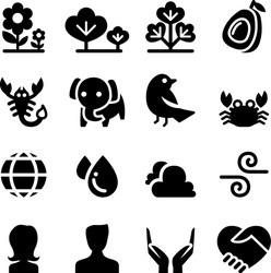 Nature Life Icons vector image