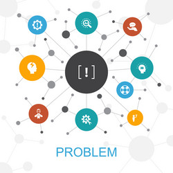 Problem trendy web concept with icons contains vector