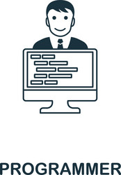 programmer line icon thin design style from vector image