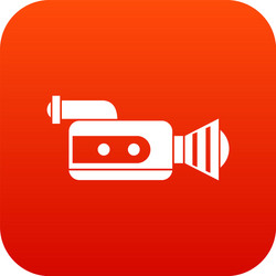 Retro camera icon digital red vector