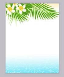 Decorative summer background with green leaves vector