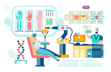 Robotic nano technology in surgery hand scanning vector