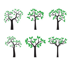 Set black trees Royalty Free Vector Image - VectorStock