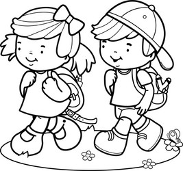 Kids Walking to School Black and White Vector Images (over 190) Kids Walking to School Black and White Vector Images (over 190)