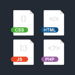 css html js php collection web development vector image